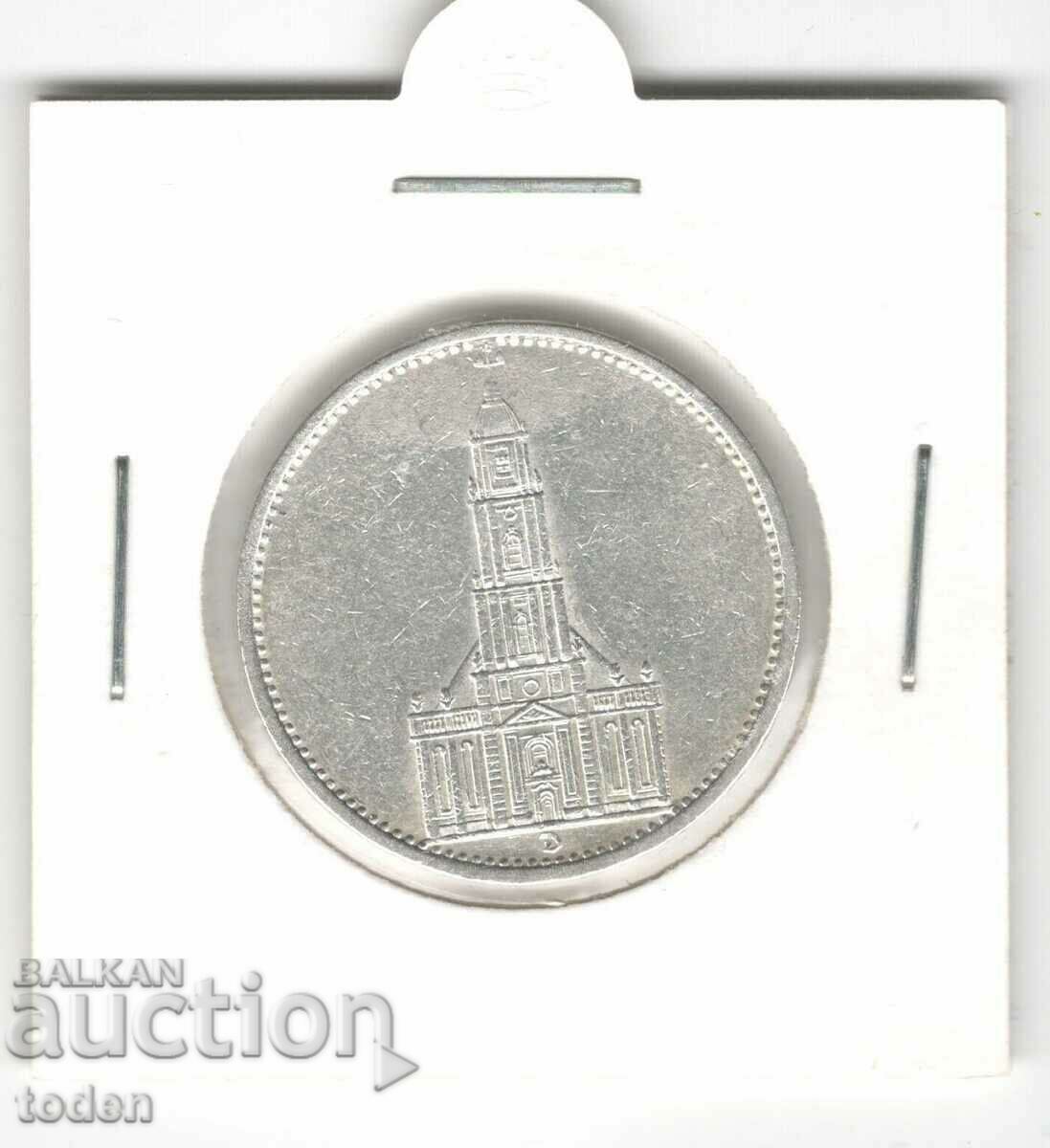 Доставка на Germany-5 Reichsmark-1934 D-KM# 82-Potsdam Garrison C-Silver