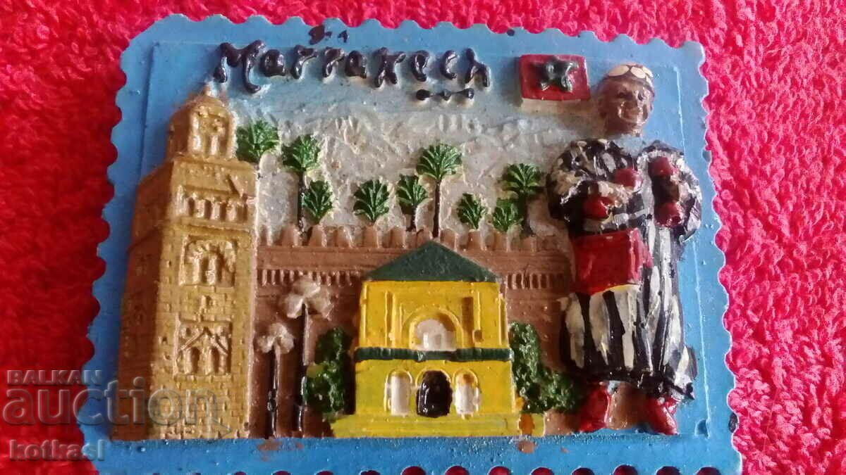 Auction Souvenir, embossed Fridge Magnet city in Morocco Auction Souvenir, embossed Fridge Magnet city in Morocco