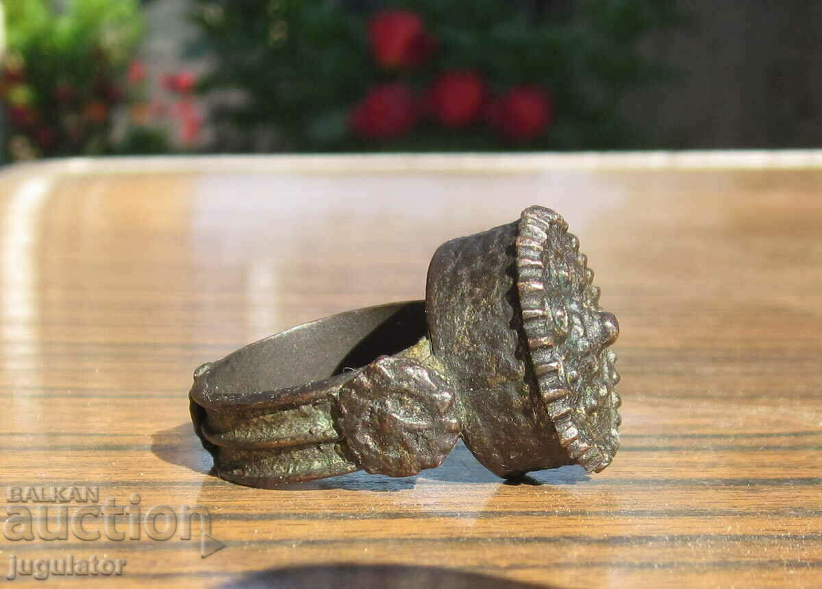 старинен Български възрожденски чорбаджийски пръстен бижу