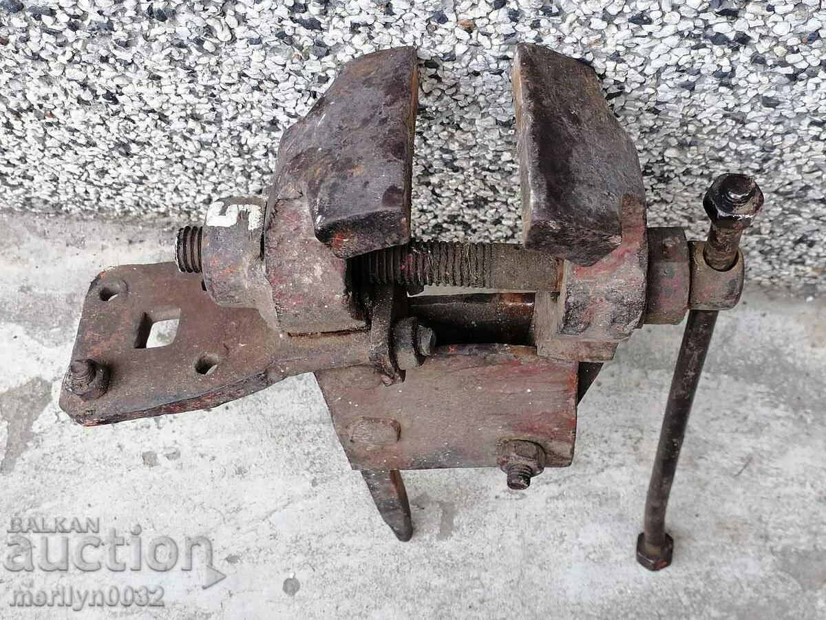 Delivery of An old vise clamps a blacksmith's tool Delivery of An old vise clamps a blacksmith's tool