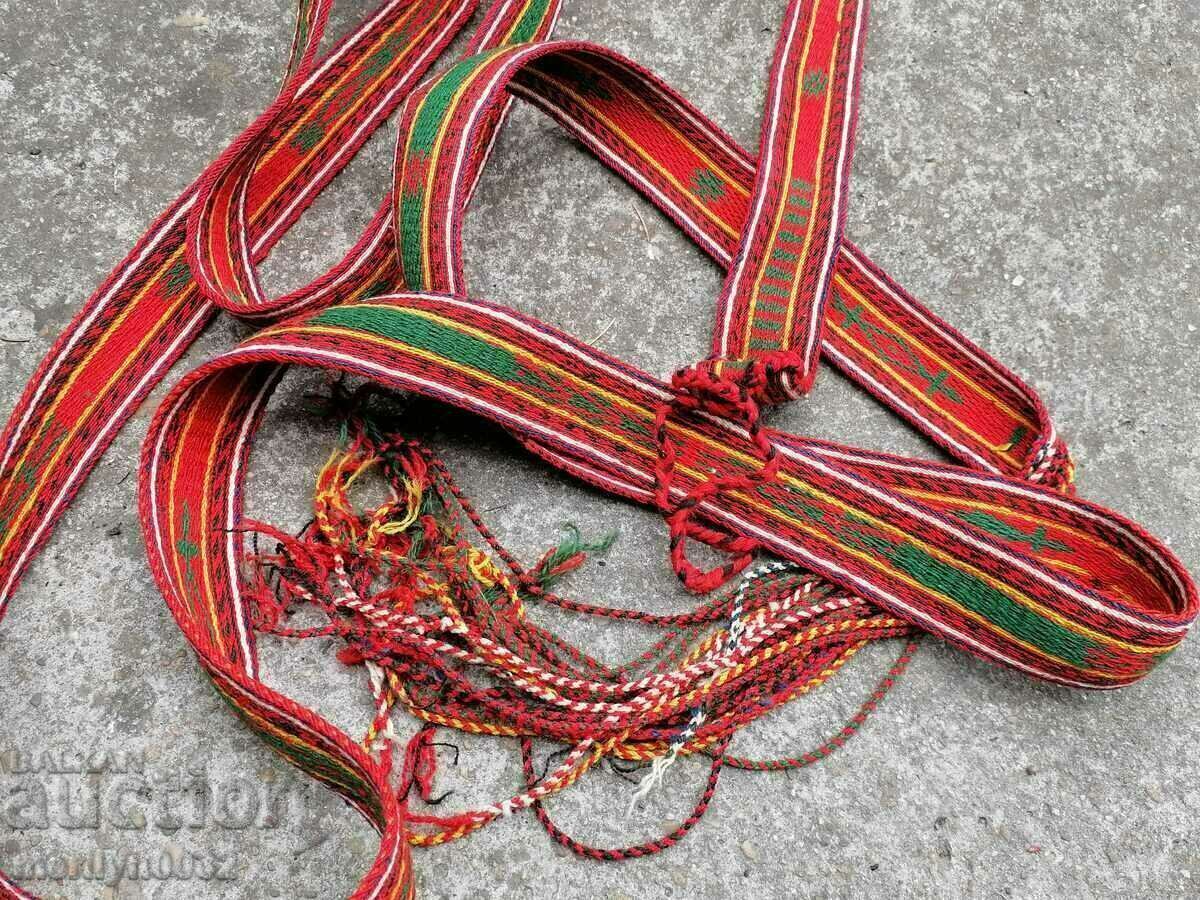 Old hand-knitted belt 4.10 meters belt belt costume - 6