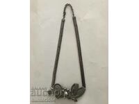 Colier-metal alb cu perla 45 cm