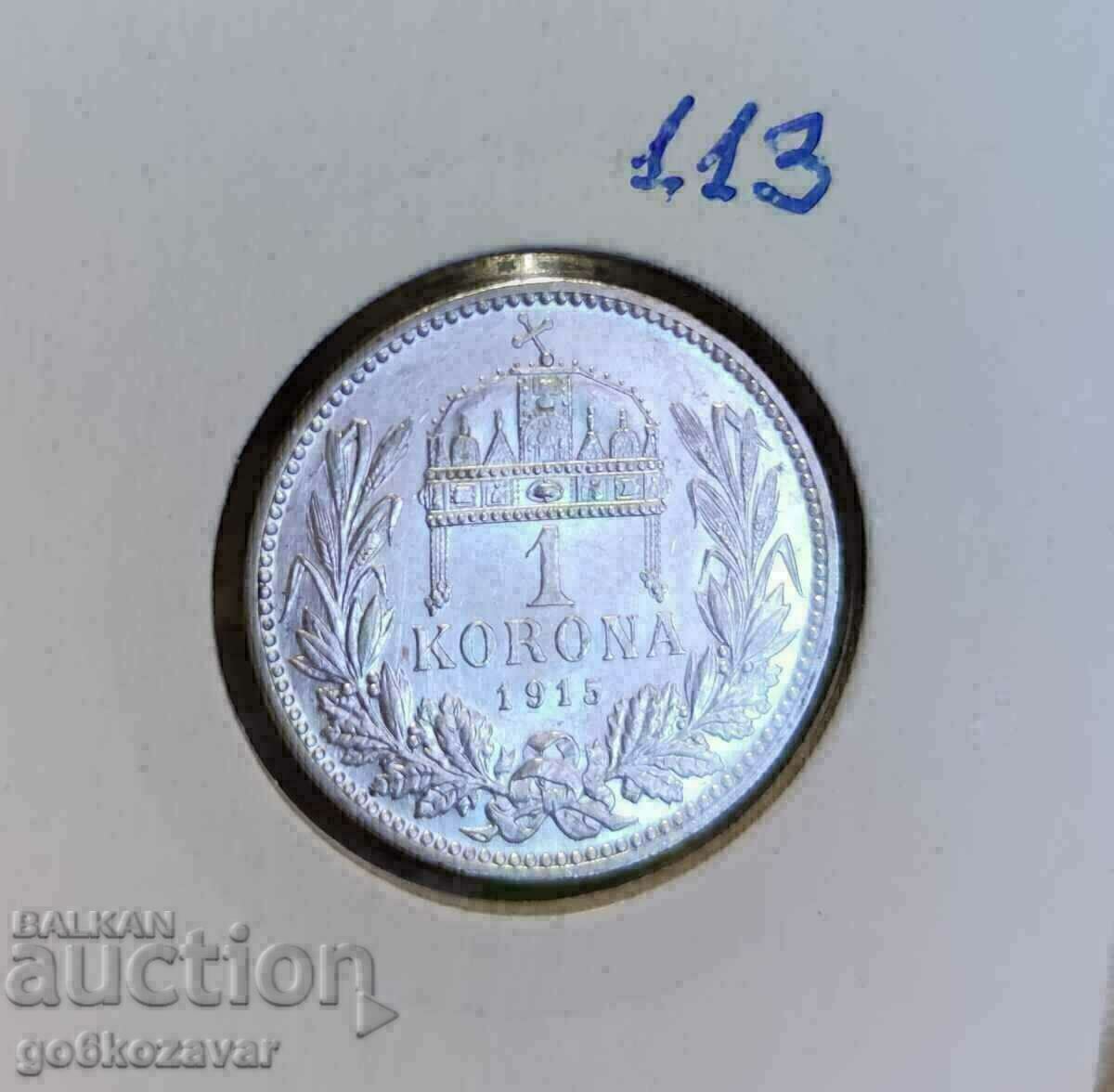 Hungary 1 Crown 1915 Silver UNC! with price 46.00 BGN | € 23.52 Hungary 1 Crown 1915 Silver UNC! with price 46.00 BGN | € 23.52
