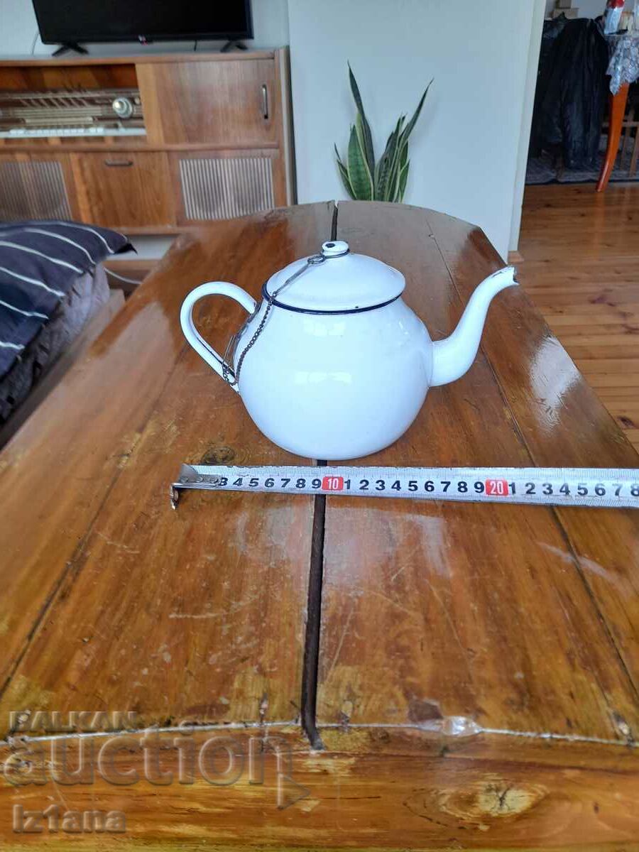 Auction Old enamel teapot Auction Old enamel teapot