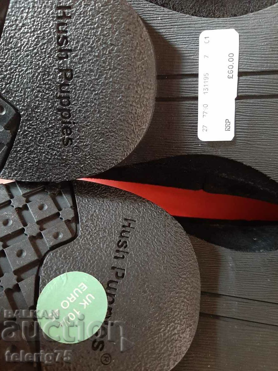 Английски Черни Мокасини от Велур 'Hush Puppies'-No:45 - 6