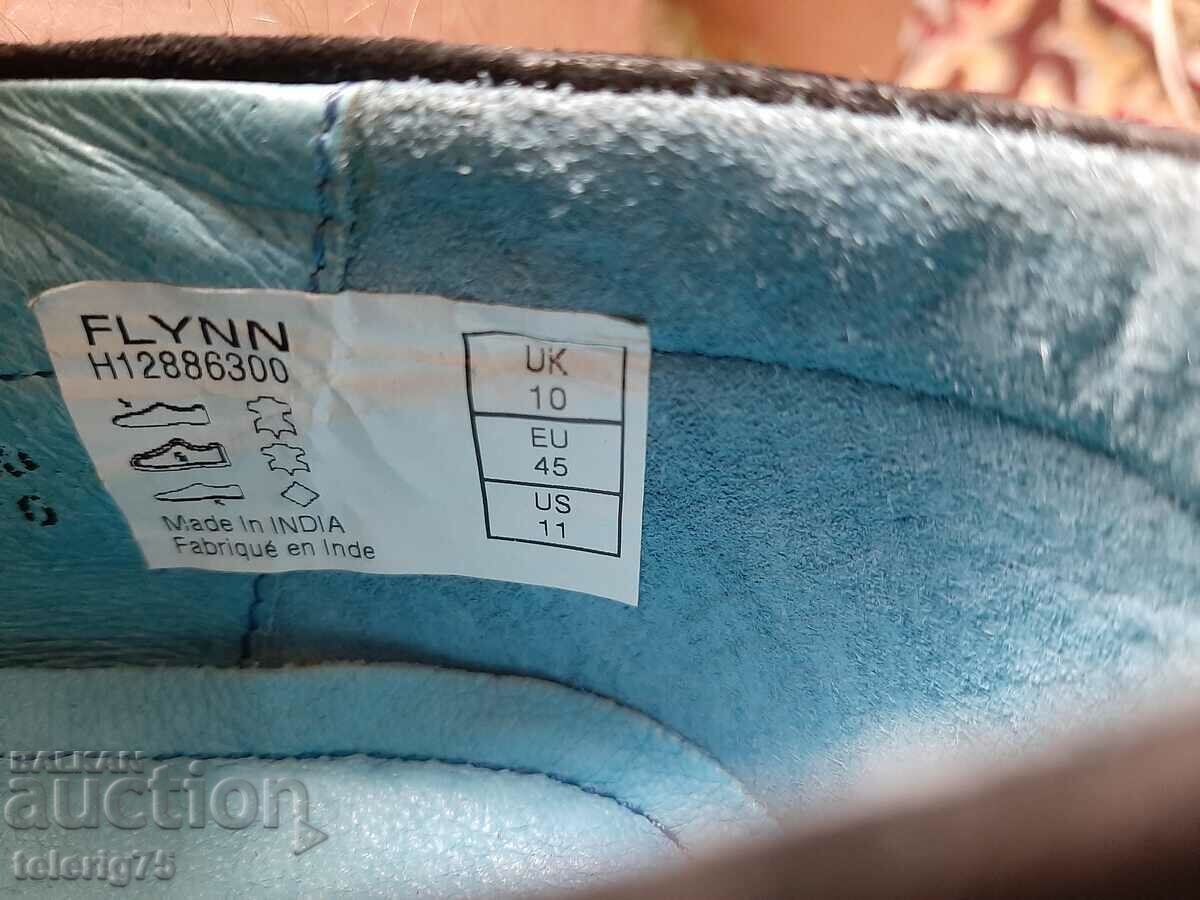 Английски Черни Мокасини от Велур 'Hush Puppies'-No:45 - 7