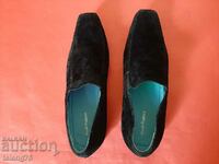 English Black Moccasins from Suede 'Hush Puppies'-No: 45