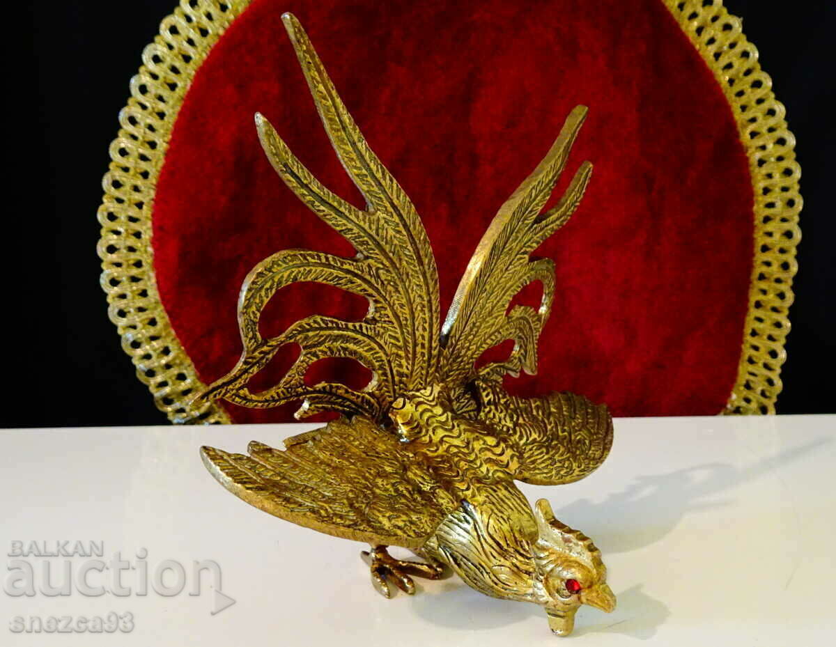 Bronze statuette Rooster with ruby eyes. with price 89.00 BGN | € 45.50