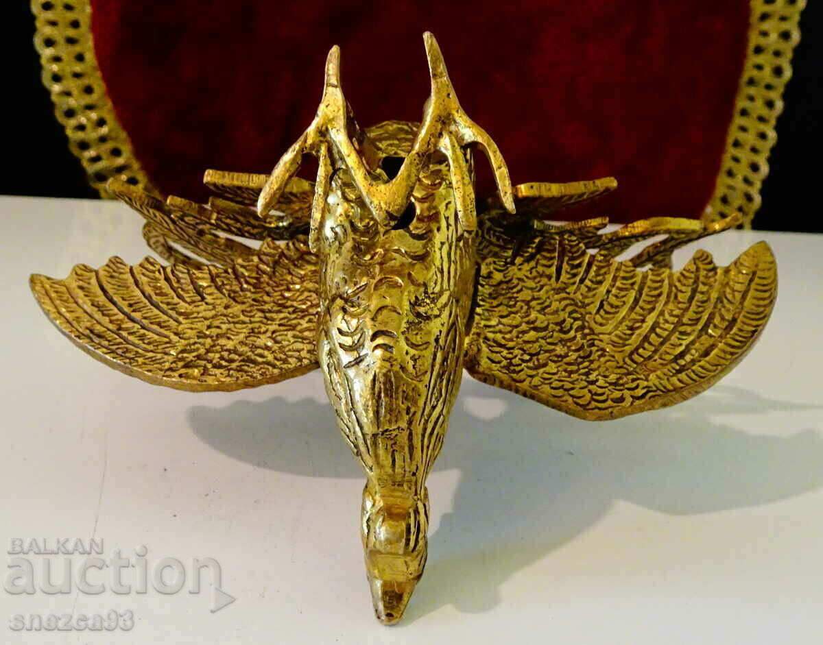 Bronze statuette Rooster with ruby eyes. - 7