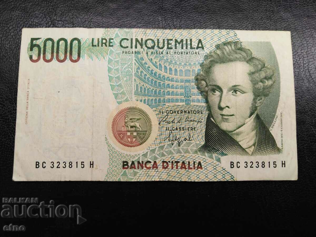 £ 5,000 1985 ITALY, banknote with price 5.00 BGN | € 2.56 £ 5,000 1985 ITALY, banknote with price 5.00 BGN | € 2.56
