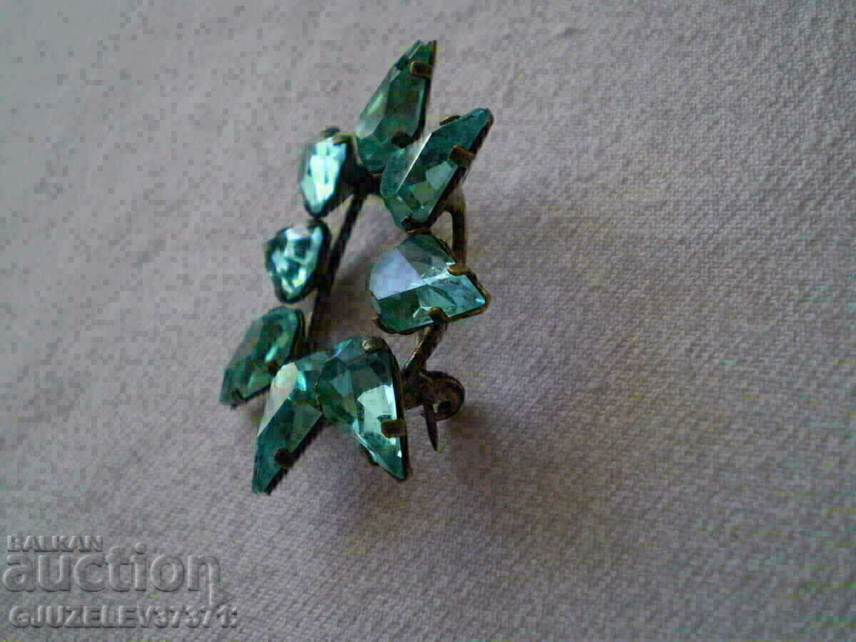 Vintage brooch blue zircons - 5 Vintage brooch blue zircons - 5
