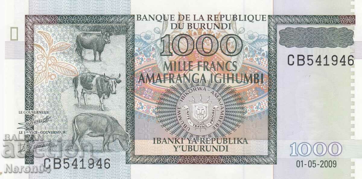 1000 francs 2009, Burundi