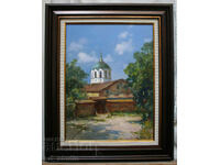 church in the town of Elena - oil paints