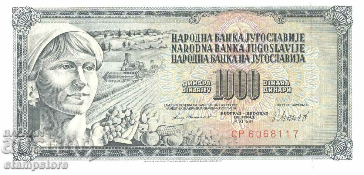Yugoslavia - 1,000 dinars in 1981