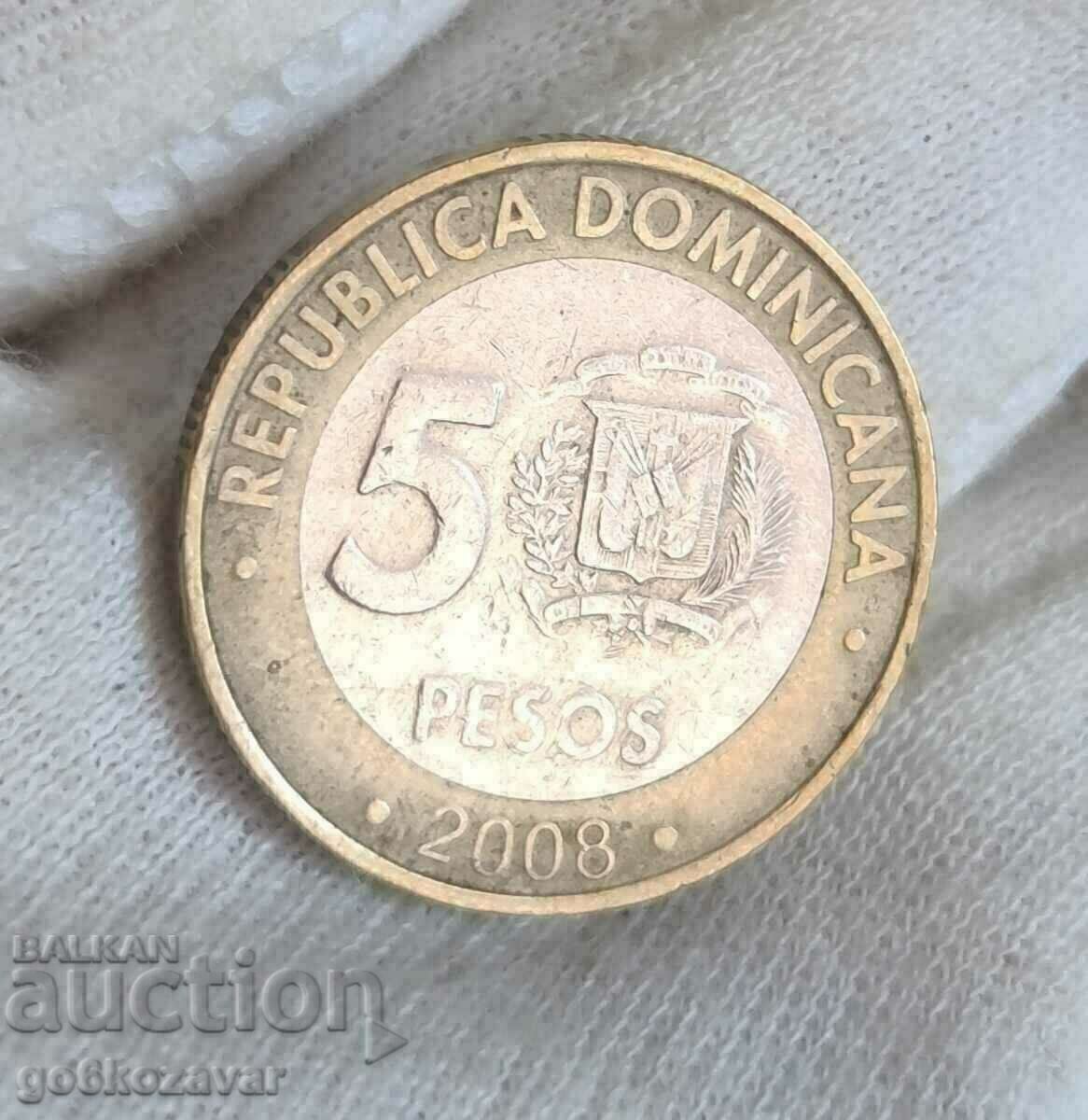 Dominican Republic 5 pesos 2008