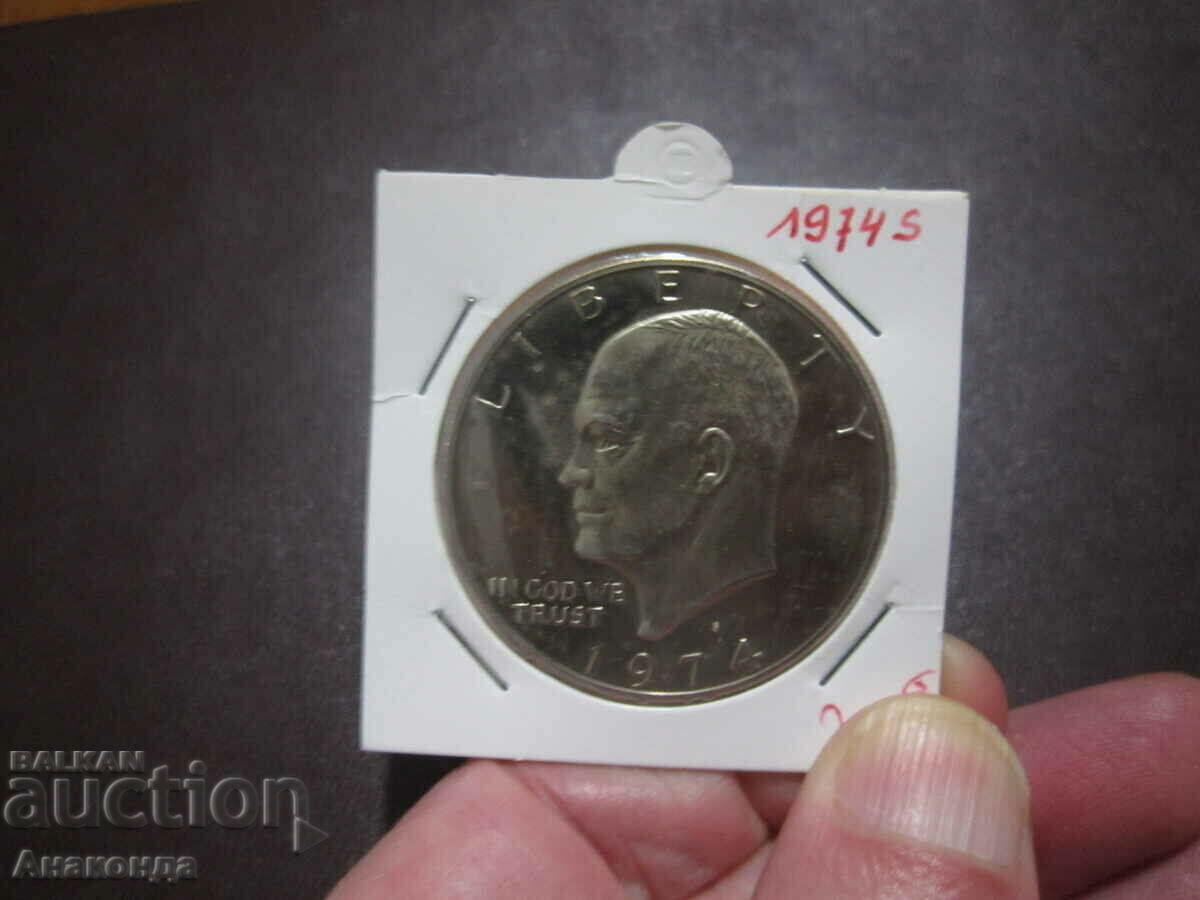 1974 год буква S -  Айзенхауер 1 долар