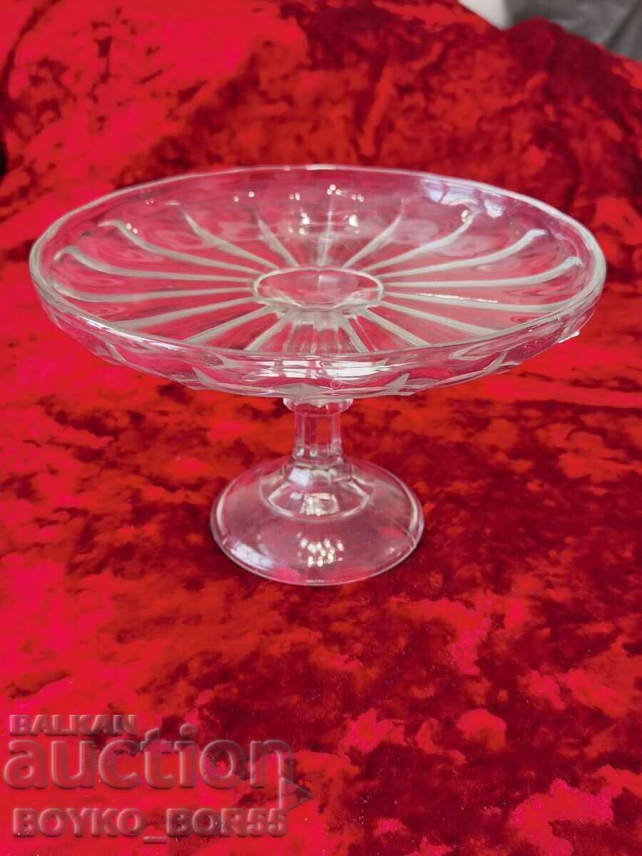 Rare Antique Royal Crystal Glass Tortier