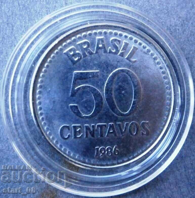 Бразилия 50 центавос 1986