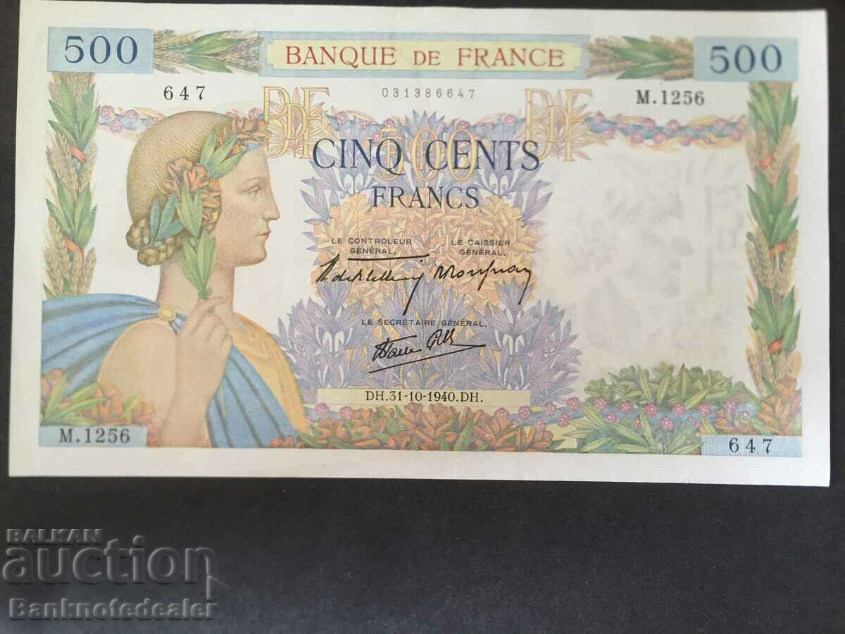 France 500 Francs 1940 Pick 95a Ref 6647 with price 110.00 BGN | € 56.24 France 500 Francs 1940 Pick 95a Ref 6647 with price 110.00 BGN | € 56.24