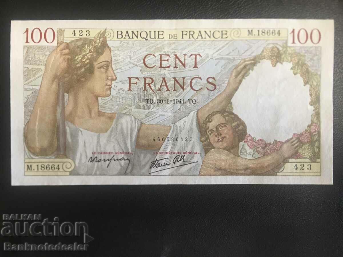France 100 Francs 1941 Pick 94 Ref 6423