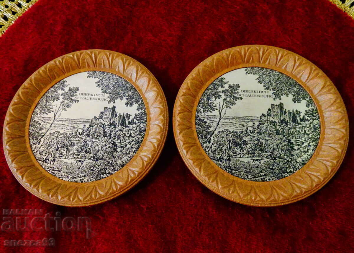 Plate, bowl with landscape lithograph Schauenburg castle, 2 pcs Plate, bowl with landscape lithograph Schauenburg castle, 2 pcs