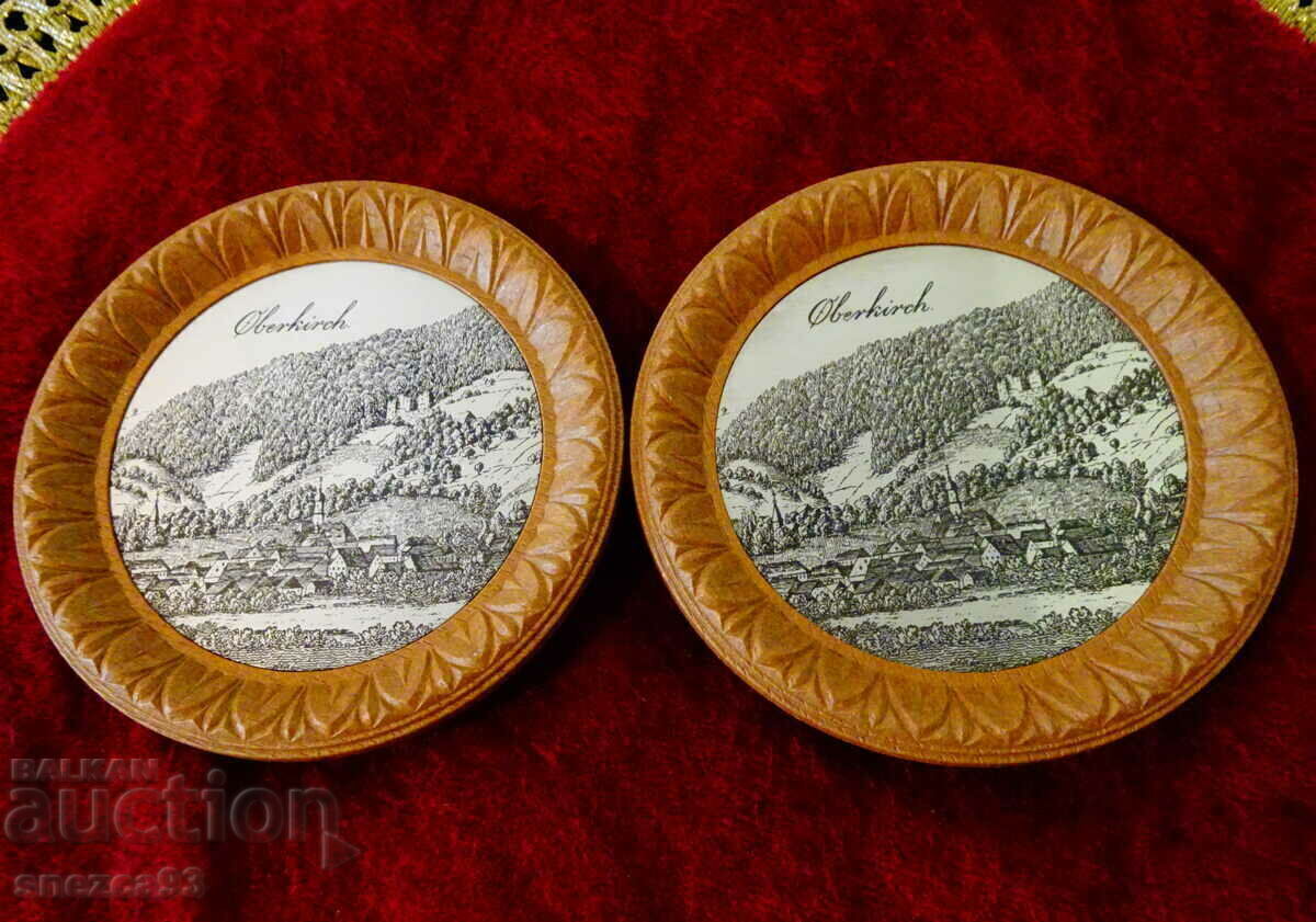 Чиния,купичка с пейзаж литография Oberkirch 2 бр. Чиния,купичка с пейзаж литография Oberkirch 2 бр.