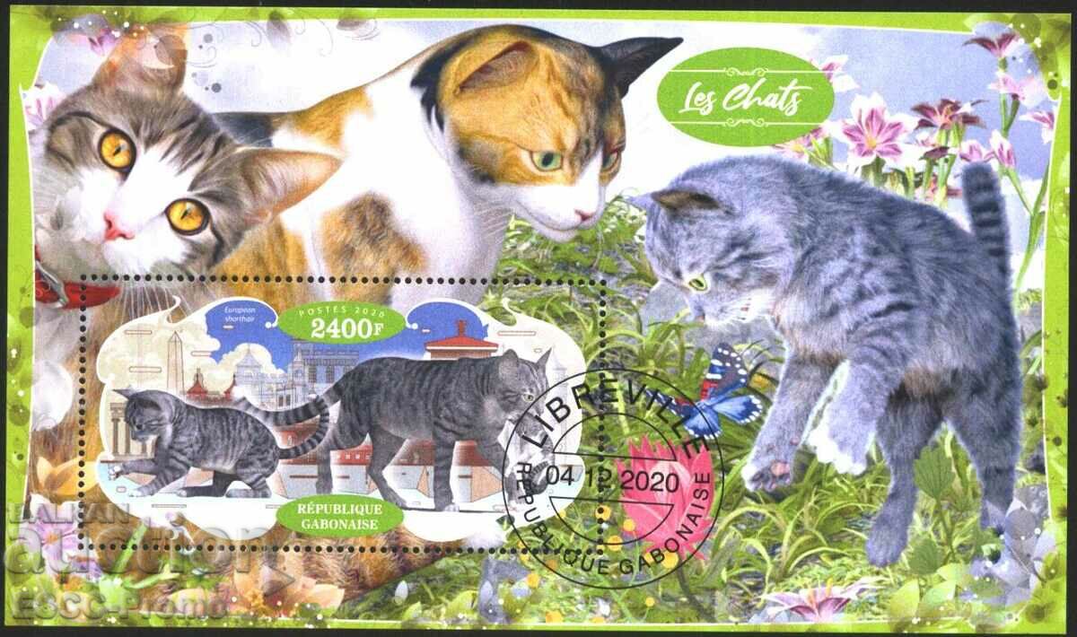 Bloc de marcă Fauna Cats 2020 din Gabon