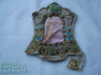 Antique photo frame hand embroidered glass beads