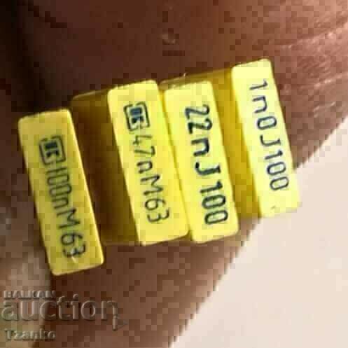 I am selling polyester capacitors 1nF, 22nF, 47nF, 100nF with price 0.10 BGN | € 0.05
