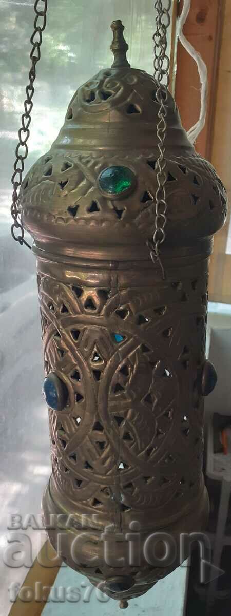 Huge hanging brass chandelier lamp lantern