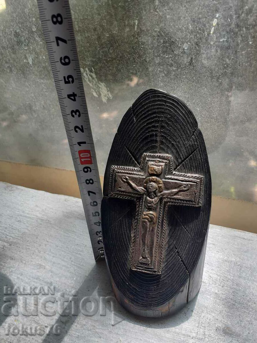 Revival silver cross with gilding on wood - 7 Revival silver cross with gilding on wood - 7