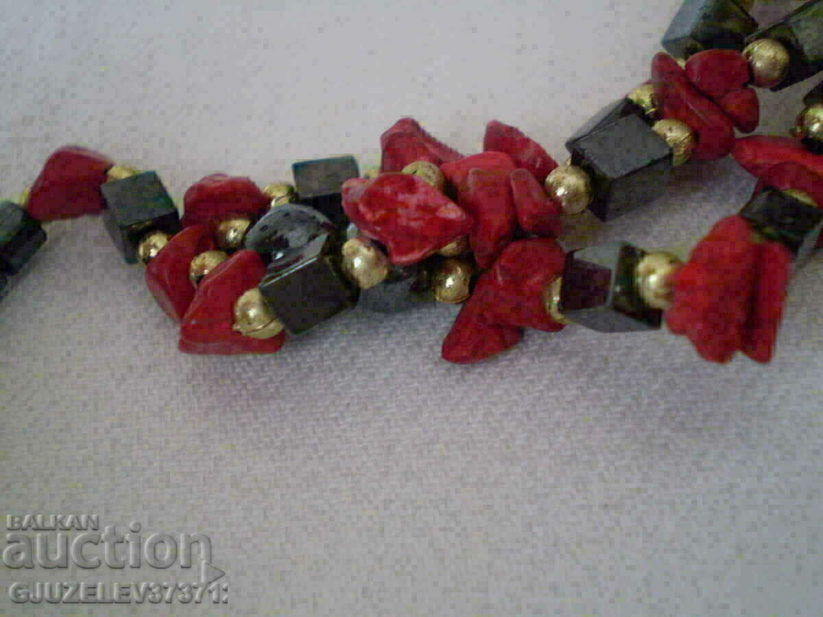 красиво колие от  хематит и карнеол - 5