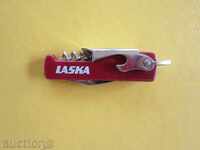 Combined knife blade opener corkscrew laska