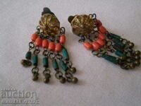 vintage earrings brass filigree