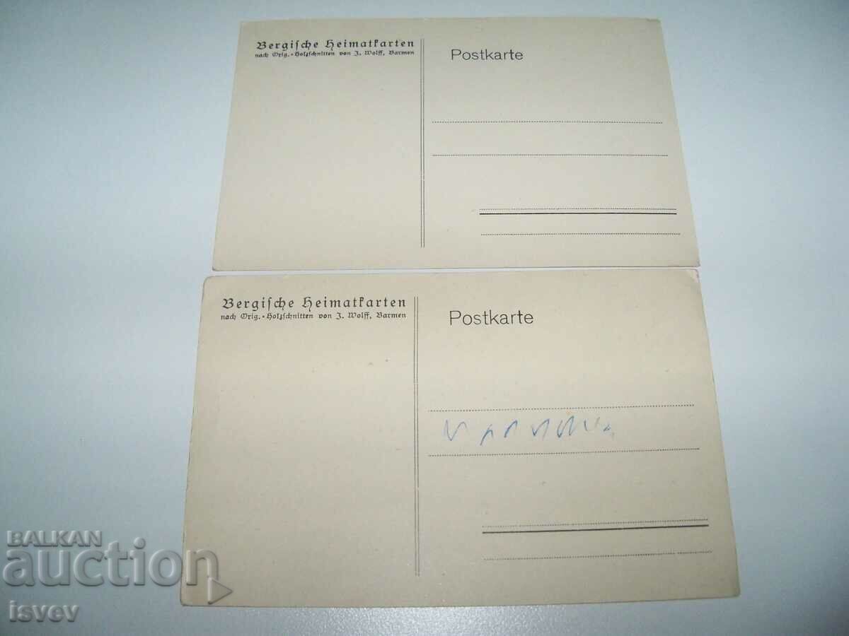 Delivery of Two old German postcards, art