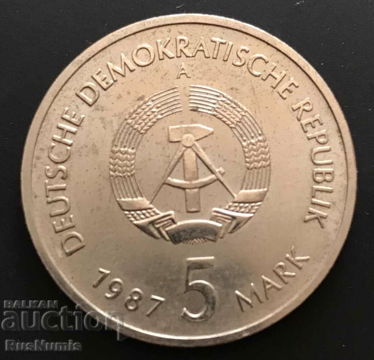 GDR. 5 stamps 1987. 750 Berlin. with price 12.00 BGN | € 6.14 GDR. 5 stamps 1987. 750 Berlin. with price 12.00 BGN | € 6.14