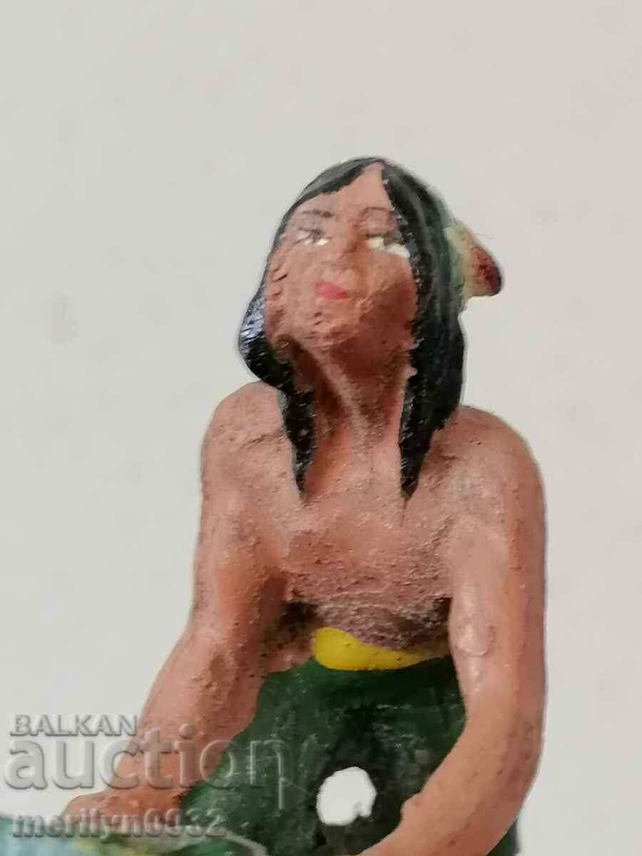 Индианска фигура ELASTOLIN Germany 20-30год пластика - 7 Индианска фигура ELASTOLIN Germany 20-30год пластика - 7