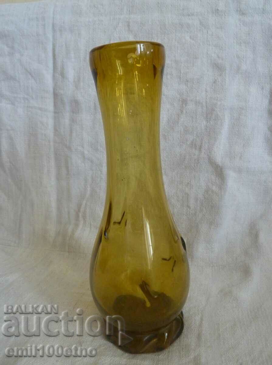 Vase handmade from thick stained glass