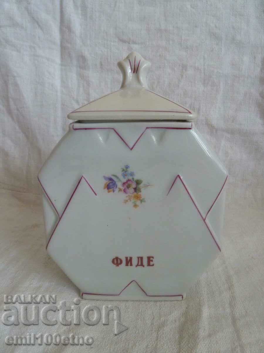 Fide spice box - old Bulgarian porcelain Kitka NP