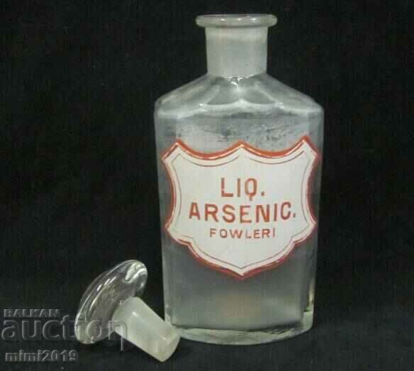 Аукцион 19 век Аптекарско Шише Емайлиран Етикет ARSENIC Аукцион 19 век Аптекарско Шише Емайлиран Етикет ARSENIC