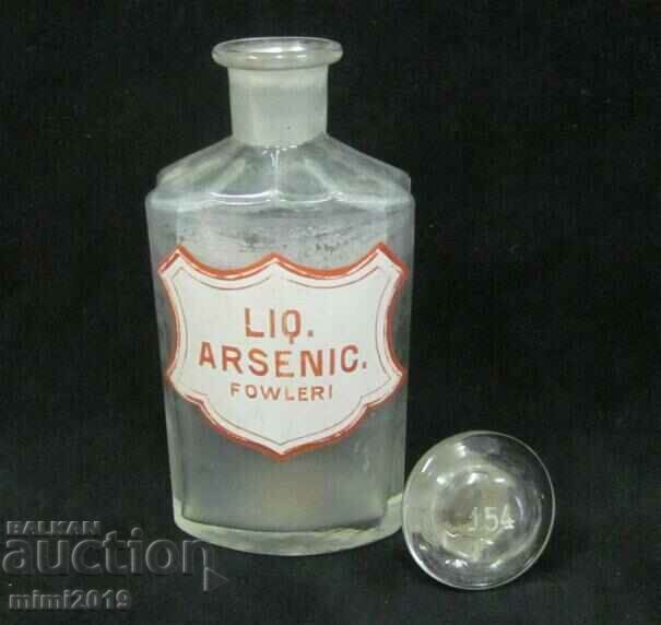 Доставка на 19 век Аптекарско Шише Емайлиран Етикет ARSENIC Доставка на 19 век Аптекарско Шише Емайлиран Етикет ARSENIC