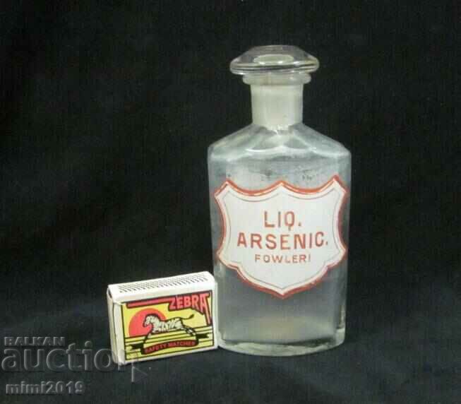 19 век Аптекарско Шише Емайлиран Етикет ARSENIC - 7 19 век Аптекарско Шише Емайлиран Етикет ARSENIC - 7