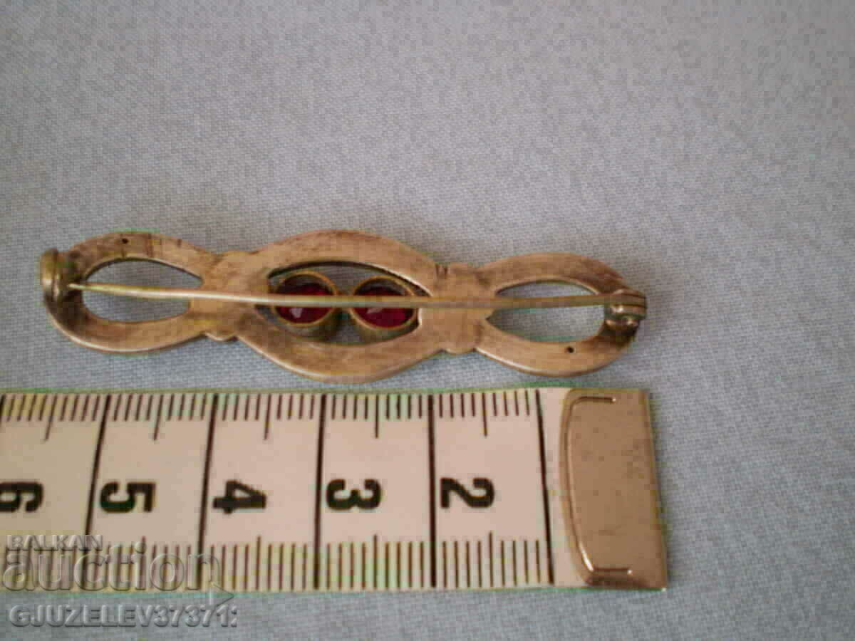 Auction Silver brooch with rubies art deco 1930 Auction Silver brooch with rubies art deco 1930