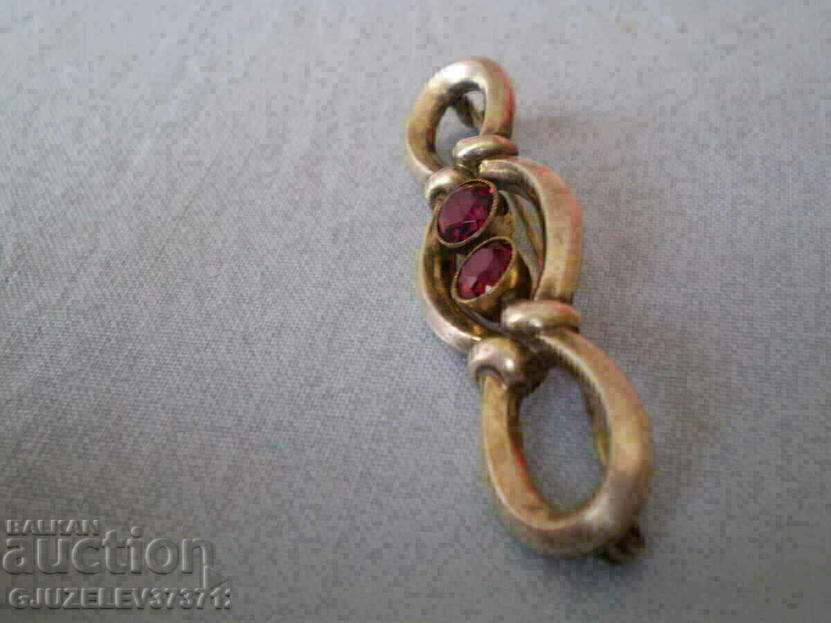 Silver brooch with rubies art deco 1930 - 6 Silver brooch with rubies art deco 1930 - 6