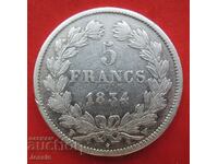5 Franci 1834 W argint Franta