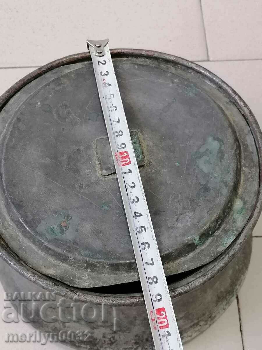 Παλαιό κονσερβοποιημένο χάλκινο δοχείο με καπάκι λέβητα - 5 Παλαιό κονσερβοποιημένο χάλκινο δοχείο με καπάκι λέβητα - 5