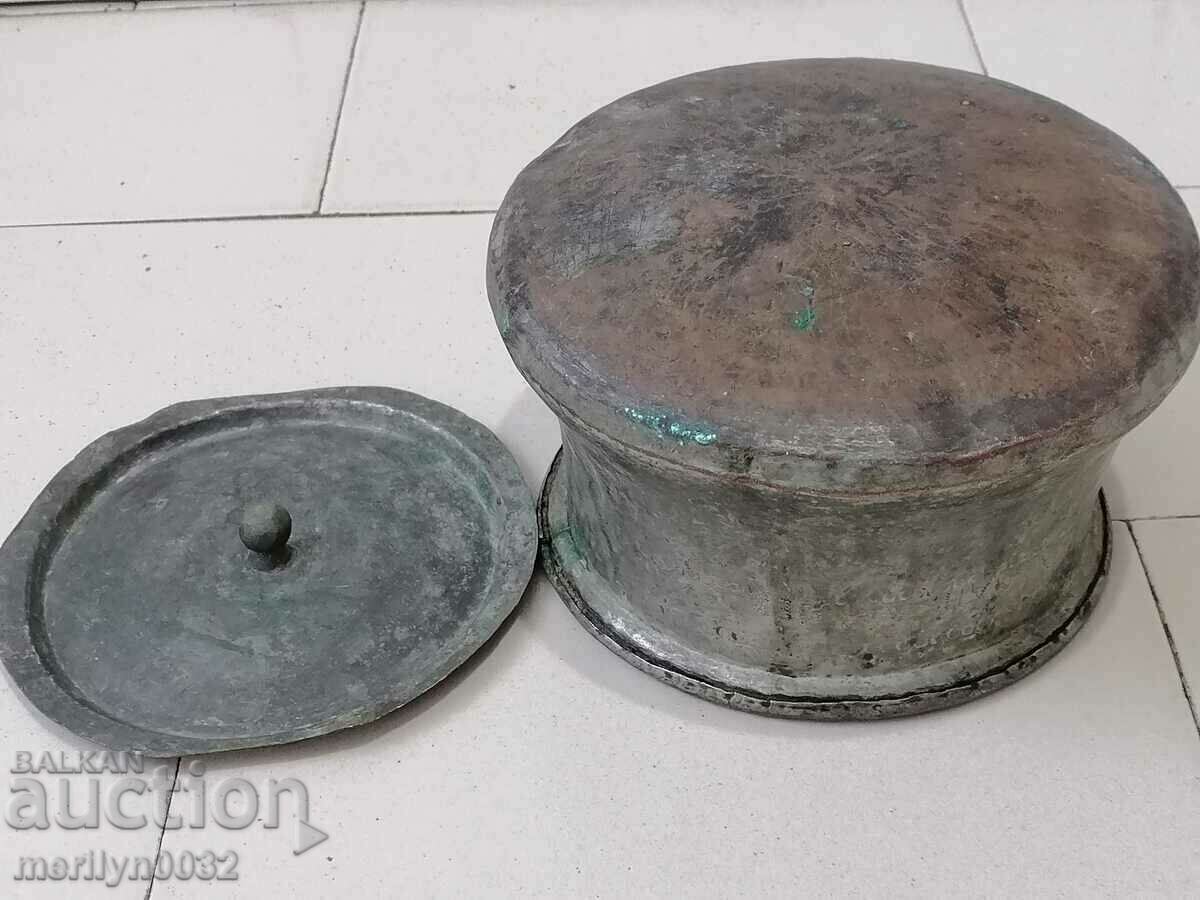 Παλαιό κονσερβοποιημένο χάλκινο δοχείο με καπάκι λέβητα - 7 Παλαιό κονσερβοποιημένο χάλκινο δοχείο με καπάκι λέβητα - 7