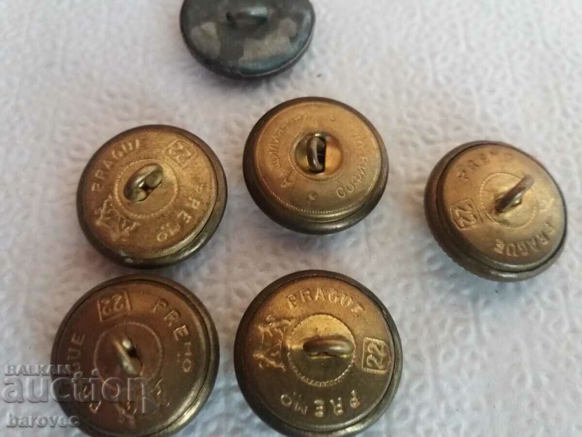 Auction 6 pcs. Buttons royal officer - metal Auction 6 pcs. Buttons royal officer - metal