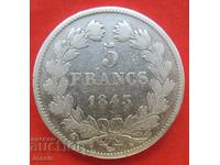 5 Франка 1843 W сребро Франция