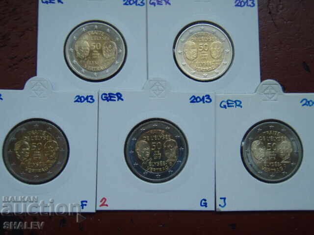2 Euro 2013 Germany A, D, F, G, J "Elysee Treaty" - 2 euro with price € 26.89 | 52.59 BGN
